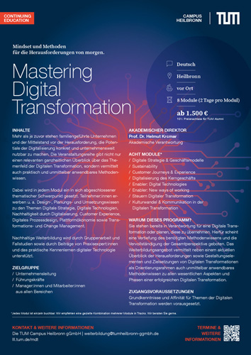 Mastering Digital Transformation in Heilbronn - TUM Executive &  Professional Education