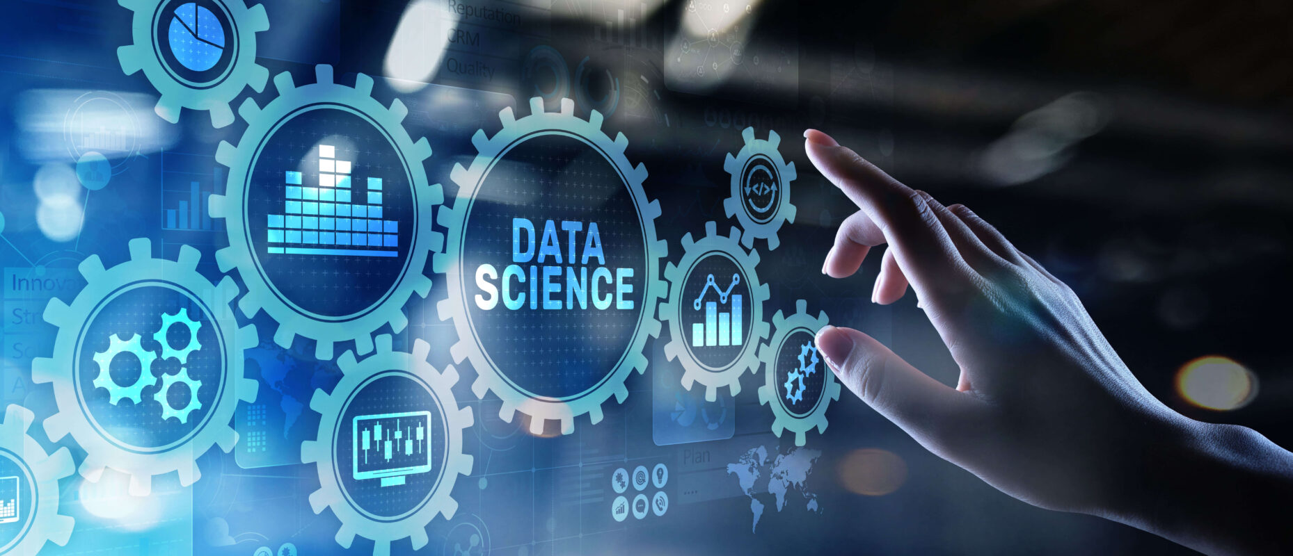 Innovativer Bildschirm mit Data Science Grafiken